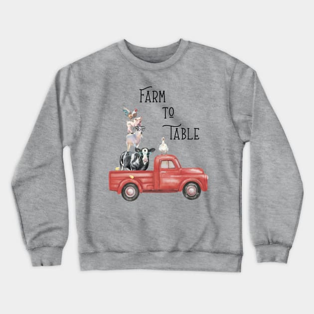 Farm Animal Family B1 Crewneck Sweatshirt by Jean Plout Designs